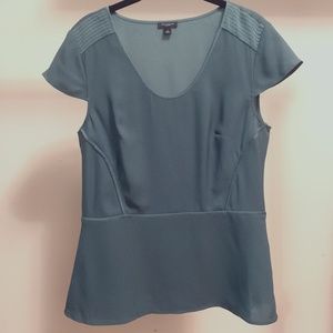 Ann Taylor Sea Foam Peplum Top